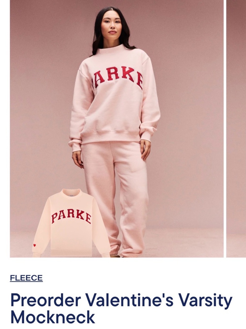 Parke Preorder Valentine's Varsity Mockneck